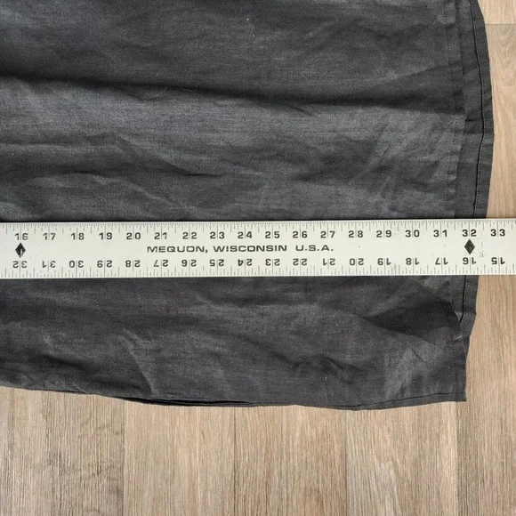 Olivaceous Black Ramie Linen Blend Ruffle Puff Sleeve Mini Shift Dress Small - Picture 8 of 14